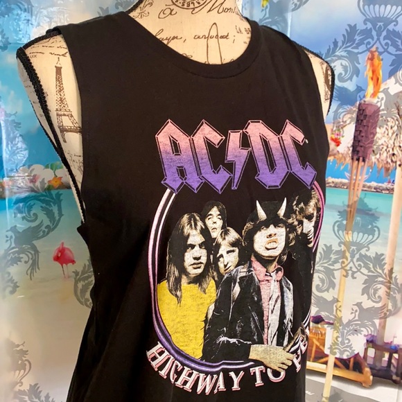 🍀 NWT! AC⚡️DC Highway To Hell 1979 Tour Tank! - Picture 2 of 13